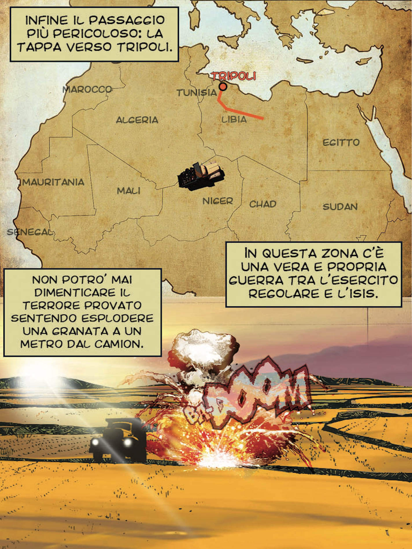 Fumetto il viaggio prosegue nel deserto